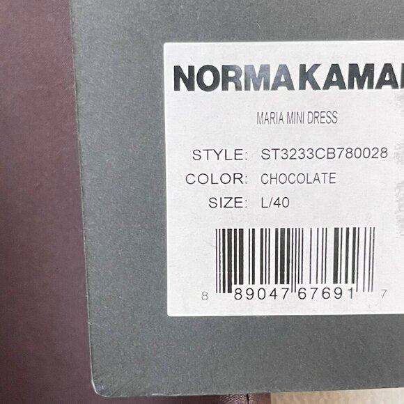 Norma Kamali Chocolate Brown Satin Mini Drape Dress Sz Large NWT - Picture 5 of 10